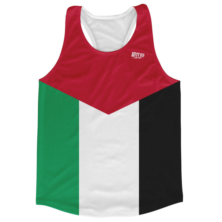 Palestine Flag Running Tank Top Made In USA - White Green