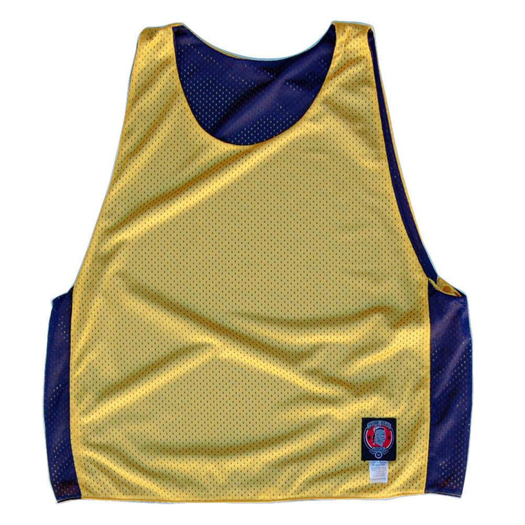 Yellow and Navy Reversible Lacrosse Pinnie Made In USA - Yellow & Navy