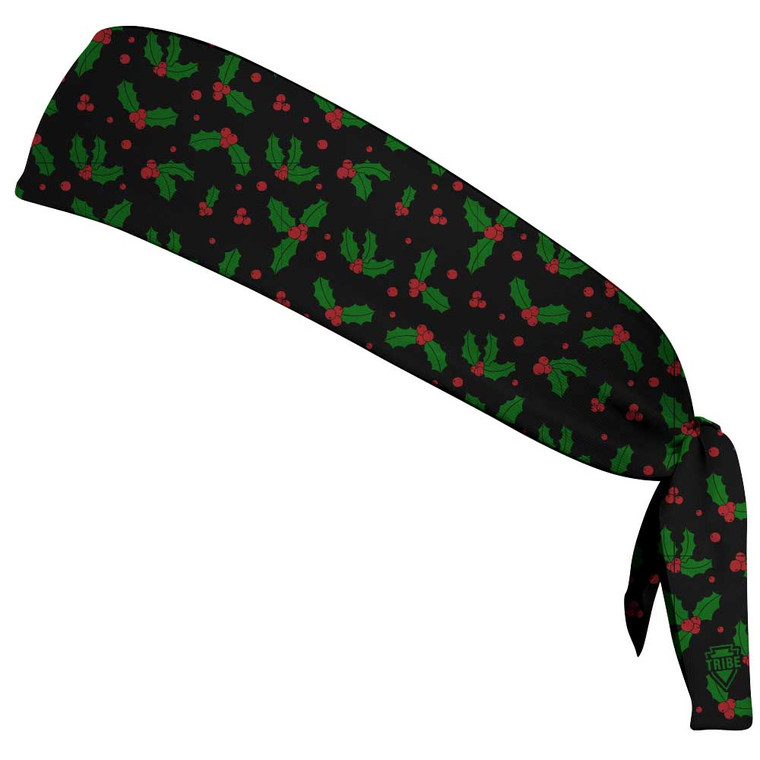 Mistletoe Tie Running Fitness Headbands Made In USA - Black