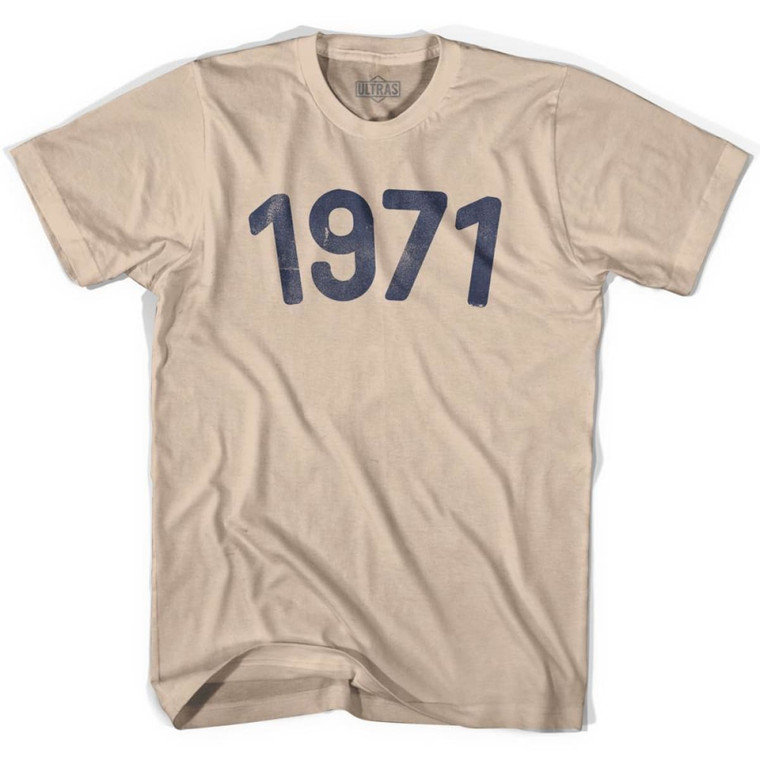 1971 Year Celebration Adult Cotton T-shirt - Creme