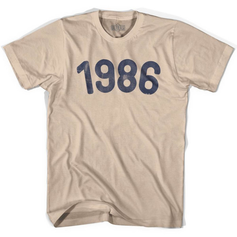 1986 Year Celebration Adult Cotton T-shirt - Creme