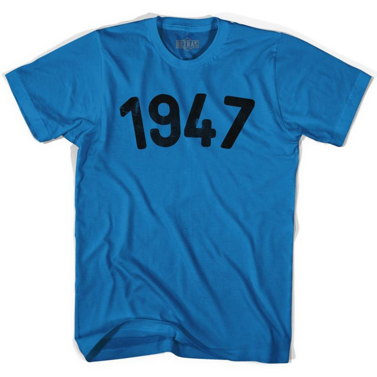1947 Year Celebration Adult Cotton T-shirt - Royal