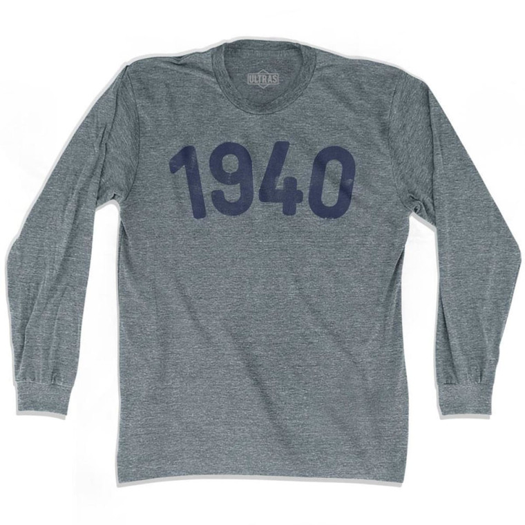 1940 Year Celebration Adult Tri-Blend Long Sleeve T-shirt - Athletic Grey