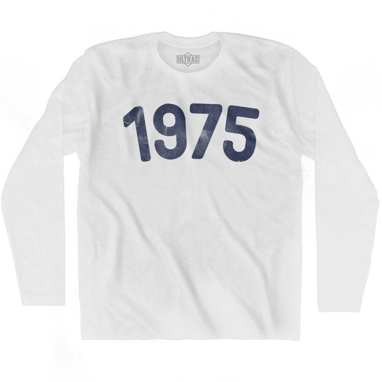 1975 Year Celebration Adult Cotton Long Sleeve T-shirt - White