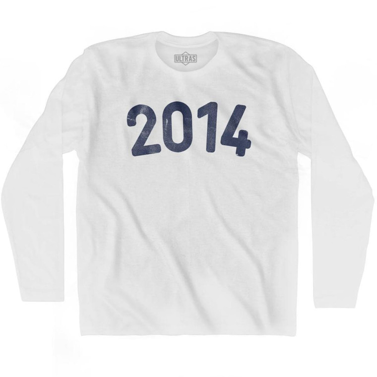 2014 Year Celebration Adult Cotton Long Sleeve T-shirt - White