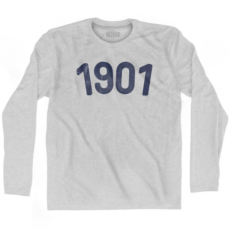 1901 Year Celebration Adult Cotton Long Sleeve T-shirt - Grey Heather