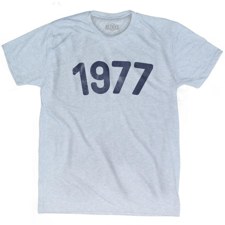 1977 Year Celebration Adult Tri-Blend T-shirt - Athletic White