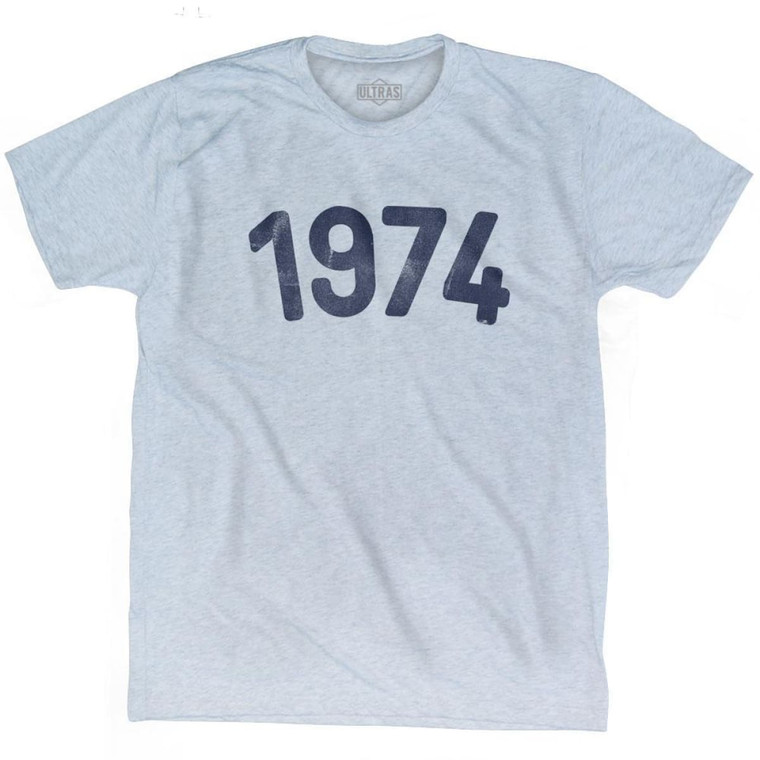 1974 Year Celebration Adult Tri-Blend T-shirt - Athletic White