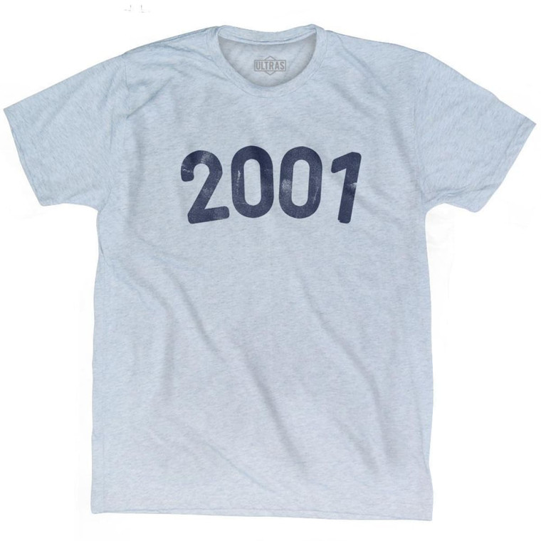 2001 Year Celebration Adult Tri-Blend T-shirt - Athletic White