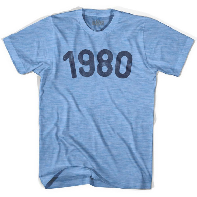 1980 Year Celebration Adult Tri-Blend T-shirt - Athletic Blue