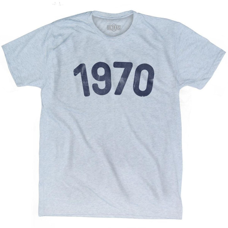 1970 Year Celebration Adult Tri-Blend T-shirt - Athletic White