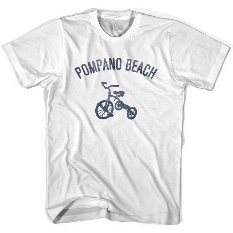 Pompano Beach City Tricycle Adult Cotton T-shirt - White