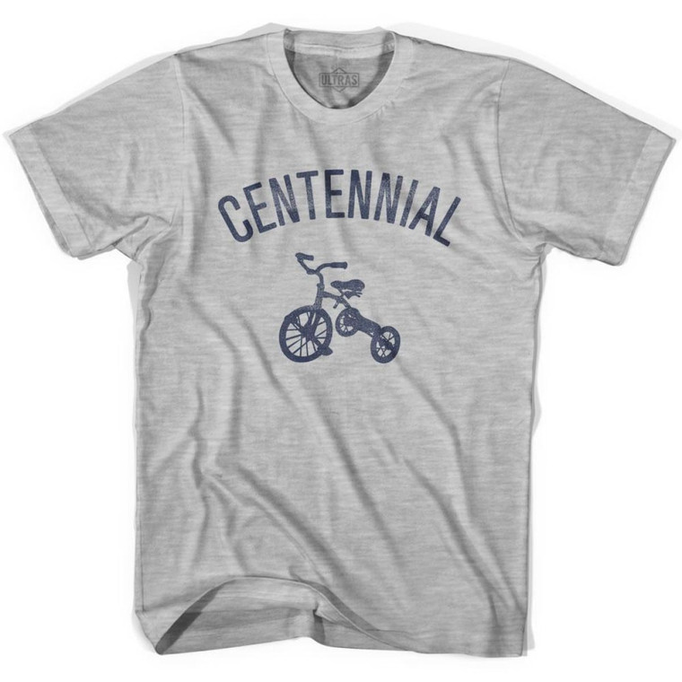 Centennial Tricycle Adult Cotton T-shirt - Grey Heather