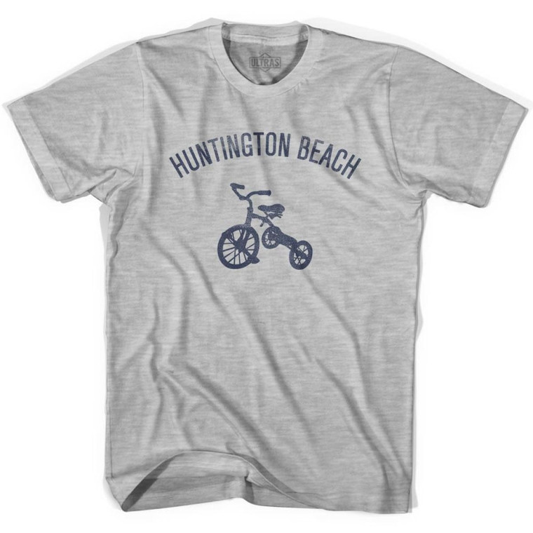 Huntington Beach City Tricycle Adult Cotton T-shirt - Grey Heather