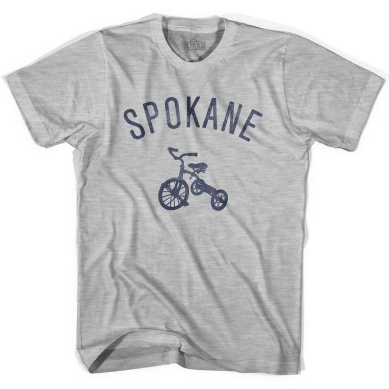 Spokane City Tricycle Adult Cotton T-shirt - Grey Heather