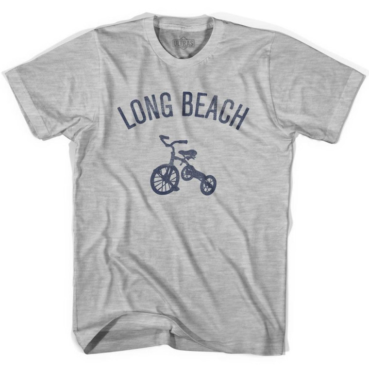 Long Beach City Tricycle Adult Cotton T-shirt - Grey Heather