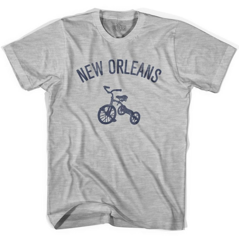 New Orleans City Tricycle Adult Cotton T-shirt - Grey Heather