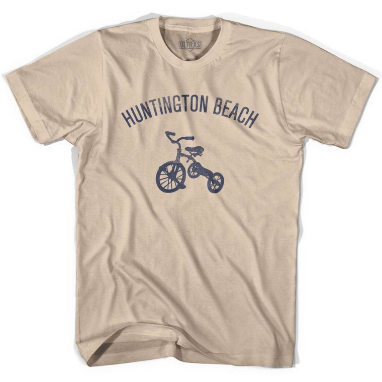 Huntington Beach City Tricycle Adult Cotton T-shirt - Creme