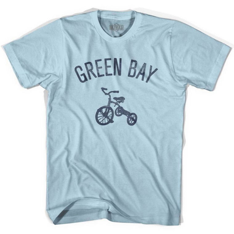 Green Bay City Tricycle Adult Cotton T-shirt - Light Blue