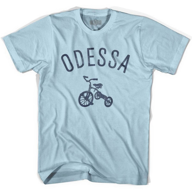 Odessa City Tricycle Adult Cotton T-shirt - Light Blue