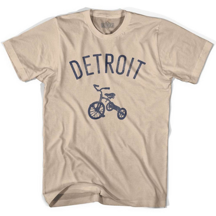 Detroit City Tricycle Adult Cotton T-shirt - Creme