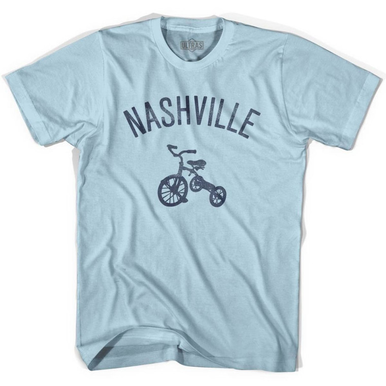 Nashville City Tricycle Adult Cotton T-shirt - Light Blue