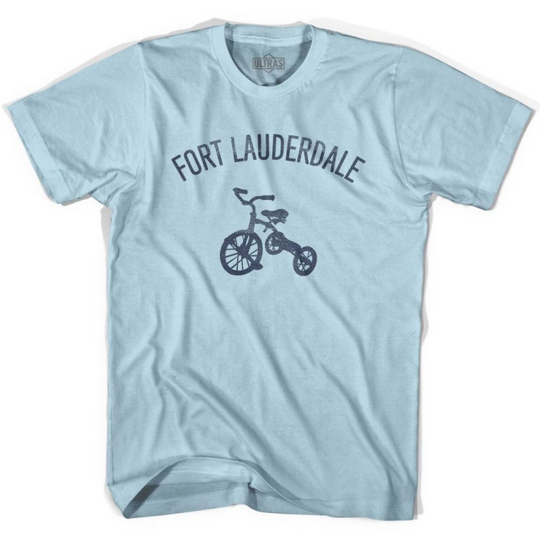Fort Lauderdale City Tricycle Adult Cotton T-shirt - Light Blue