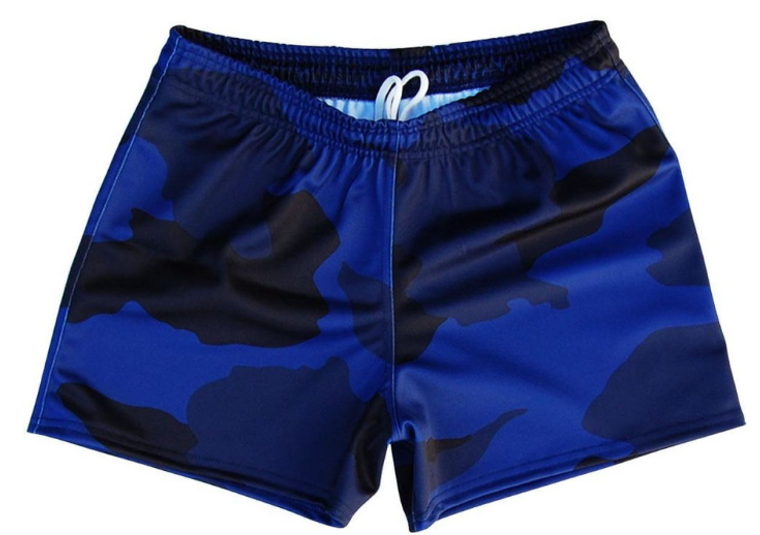 Adult LARGE- Royal Camo Rugby Union Short- Final Sale SL9