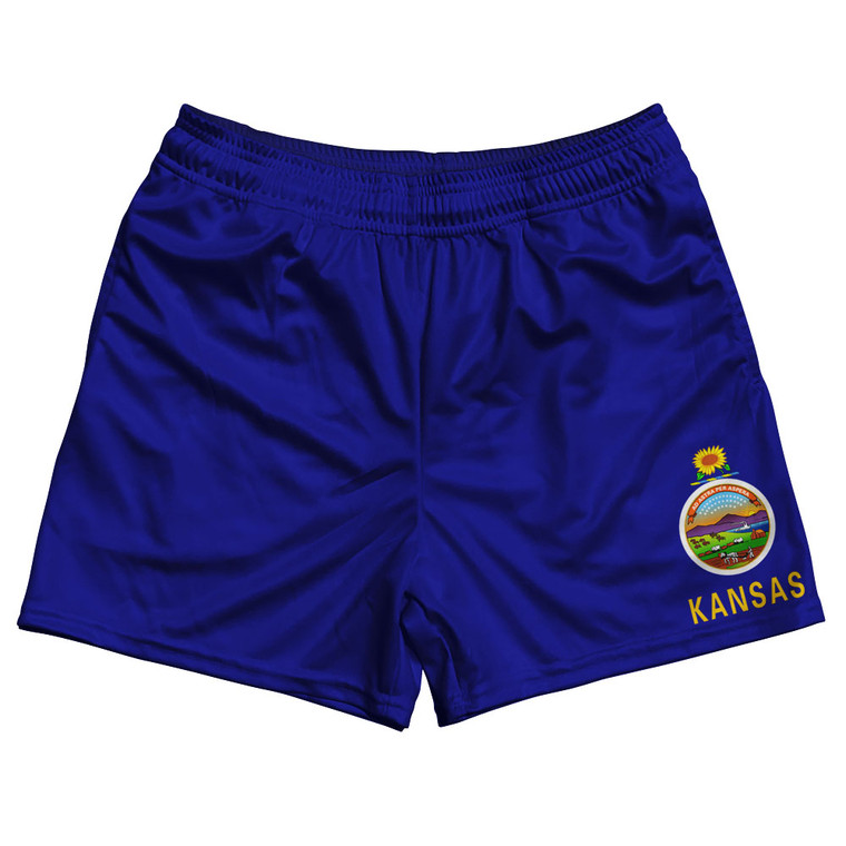 Adult Large Kansas State Flag Rugby Gym Short 5 Inch Inseam With Pockets Final Sale sl13