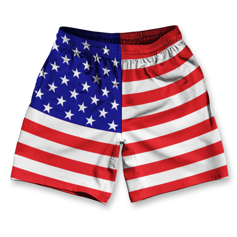 Adult Large American Flag Athletic Running Fitness Exercise Shorts Final Sale sl14