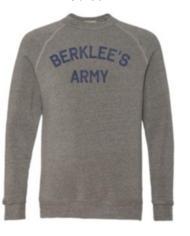 Adult LARGE- Berklee's Army Athletic Grey Sweatshirt- Final Sale Z7