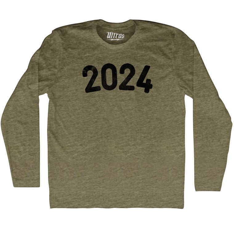 2024 Year Celebration Adult Tri-Blend Long Sleeve T-shirt - Military Green