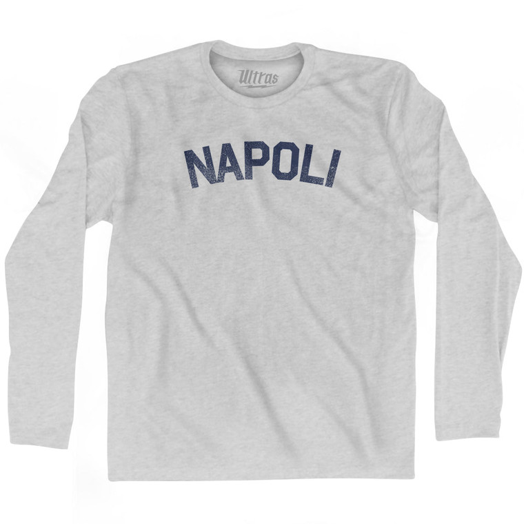 Napoli Adult Cotton Long Sleeve T-shirt - Grey Heather