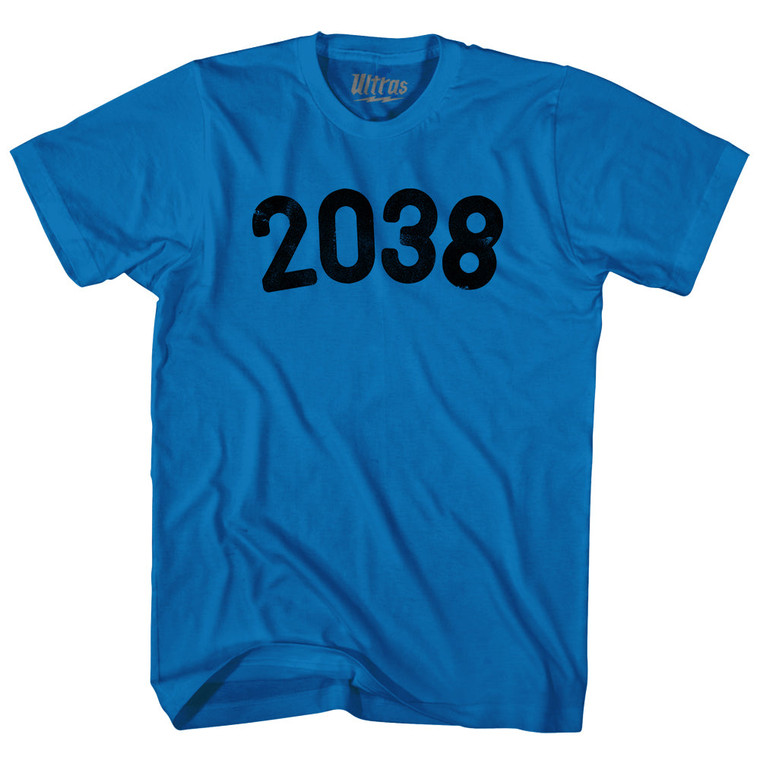 2038 Year Celebration Adult Cotton T-shirt - Royal Blue