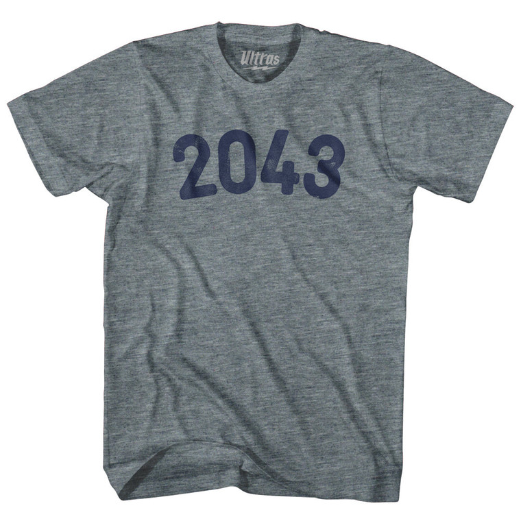 2043 Year Celebration Womens Tri-Blend Junior Cut T-Shirt - Athletic Grey