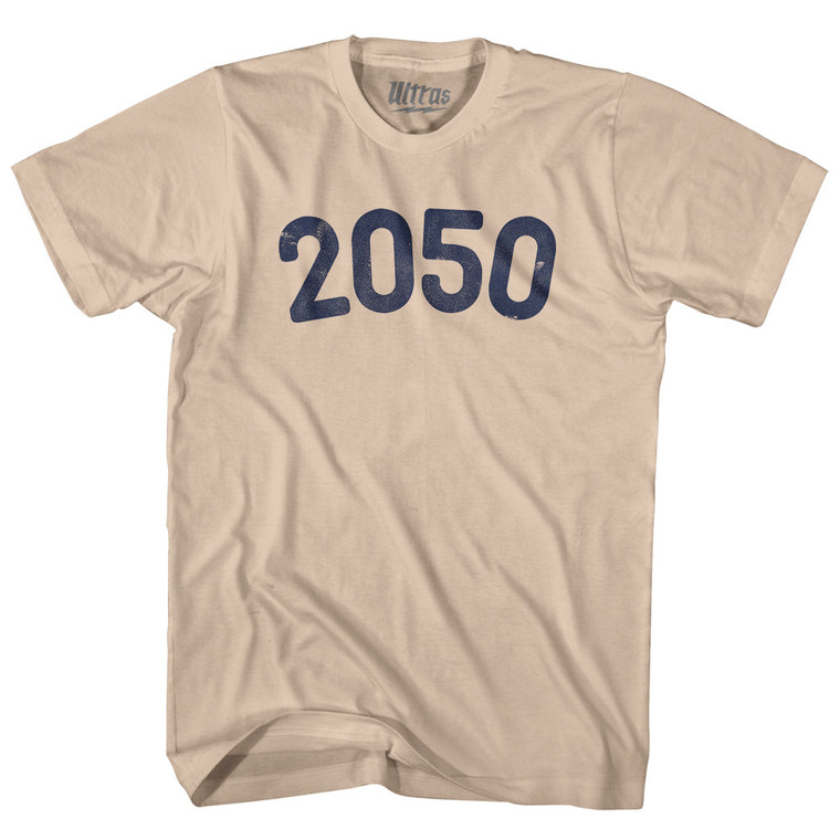 2050 Year Celebration Adult Cotton T-shirt - Creme