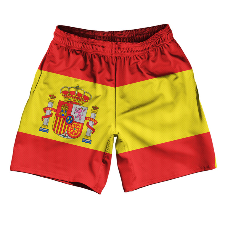 Adult X-Large Spain Country Flag Athletic Running Fitness Exercise Shorts Final Sale sxl4