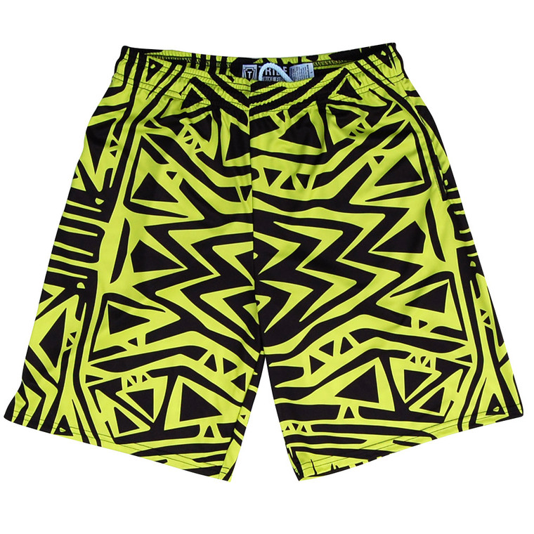 Adult LARGE- Tribe Creek VOLT YELLOW- Lacrosse Short - Final Sale SL12