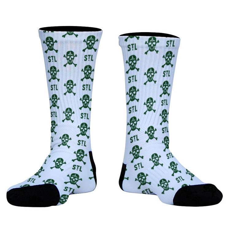 ST Louligans Soccer STL Skull Crew Athletic Socks 