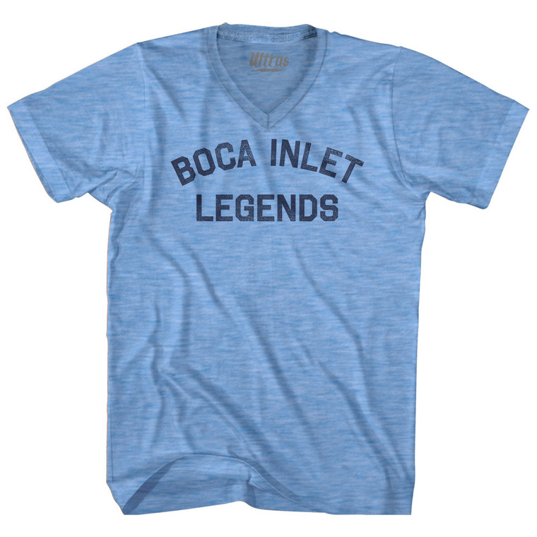 Boca Inlet Legends Adult Tri-Blend V-neck T-shirt - Athletic Blue