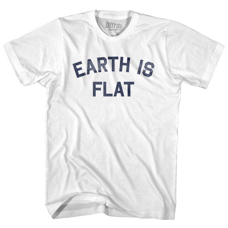 Earth Is Flat Womens Cotton Junior Cut T-Shirt - White