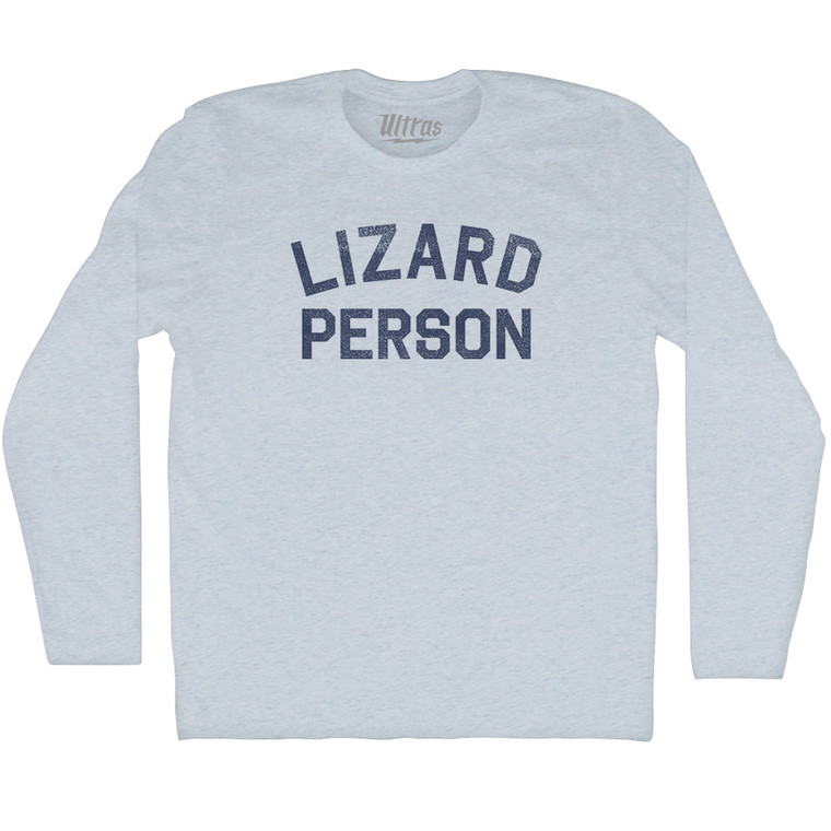 Lizard Person Adult Tri-Blend Long Sleeve T-shirt - Athletic White