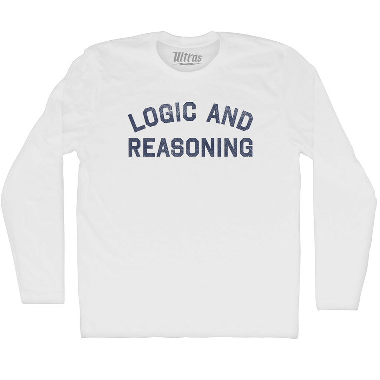 Logic And Reasoning Adult Cotton Long Sleeve T-shirt - White