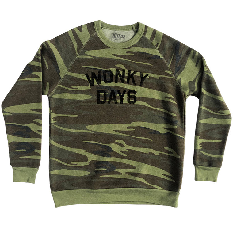 Wonky Days Adult Tri-Blend Sweatshirt - Camo