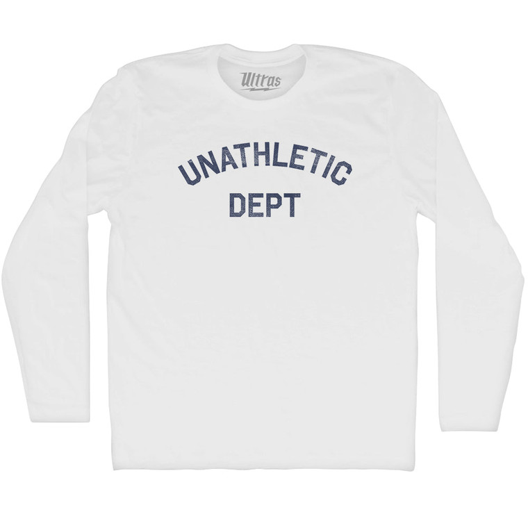 Unathletic Dept Adult Cotton Long Sleeve T-shirt - White