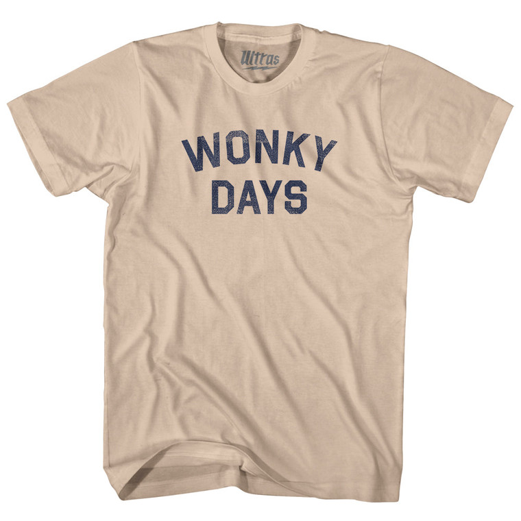 Wonky Days Adult Cotton T-shirt - Creme