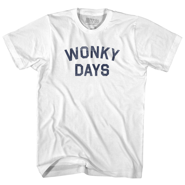 Wonky Days Adult Cotton T-shirt - White