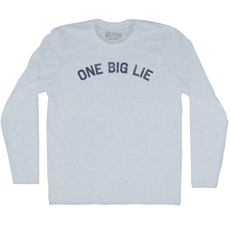 One Big Lie Adult Tri-Blend Long Sleeve T-shirt - Athletic White