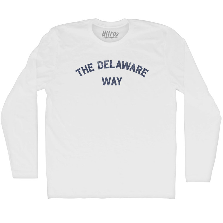 The Delaware Way Adult Cotton Long Sleeve T-shirt - White