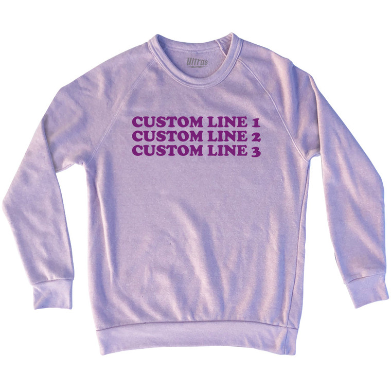Custom Cooper Font Adult Tri-Blend Sweatshirt - Pink